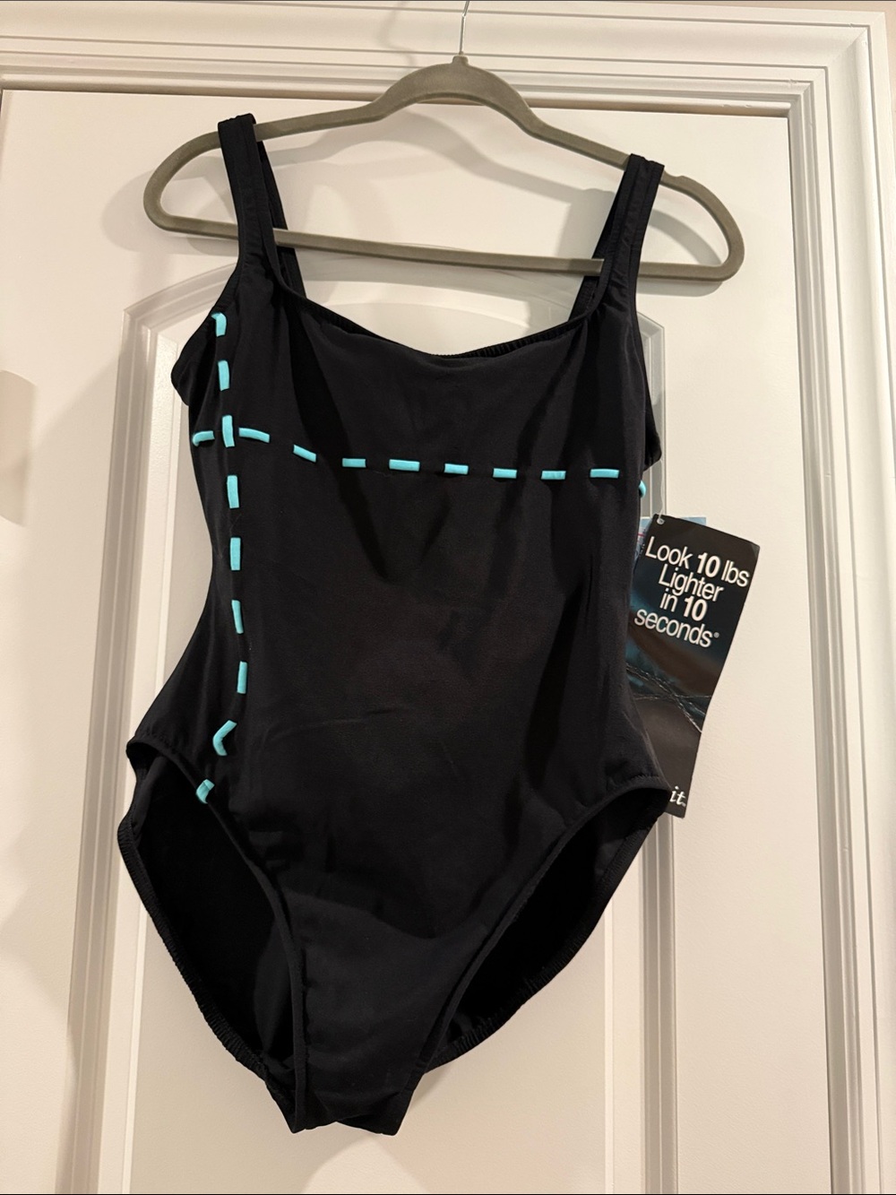 Miraclesuit Black One-Piece with Pale Blue Accents